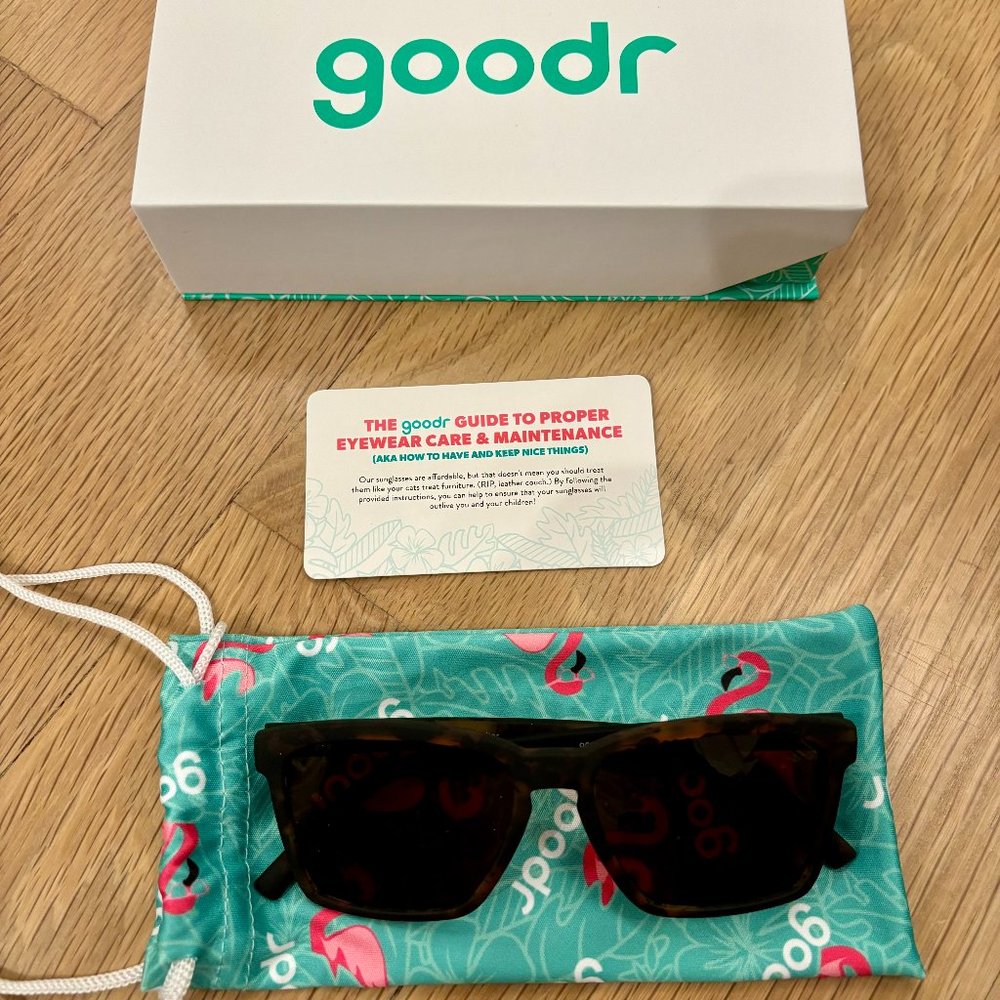 Goodr Smaller is Baller Polarized Sunglasses, New with Box and Case